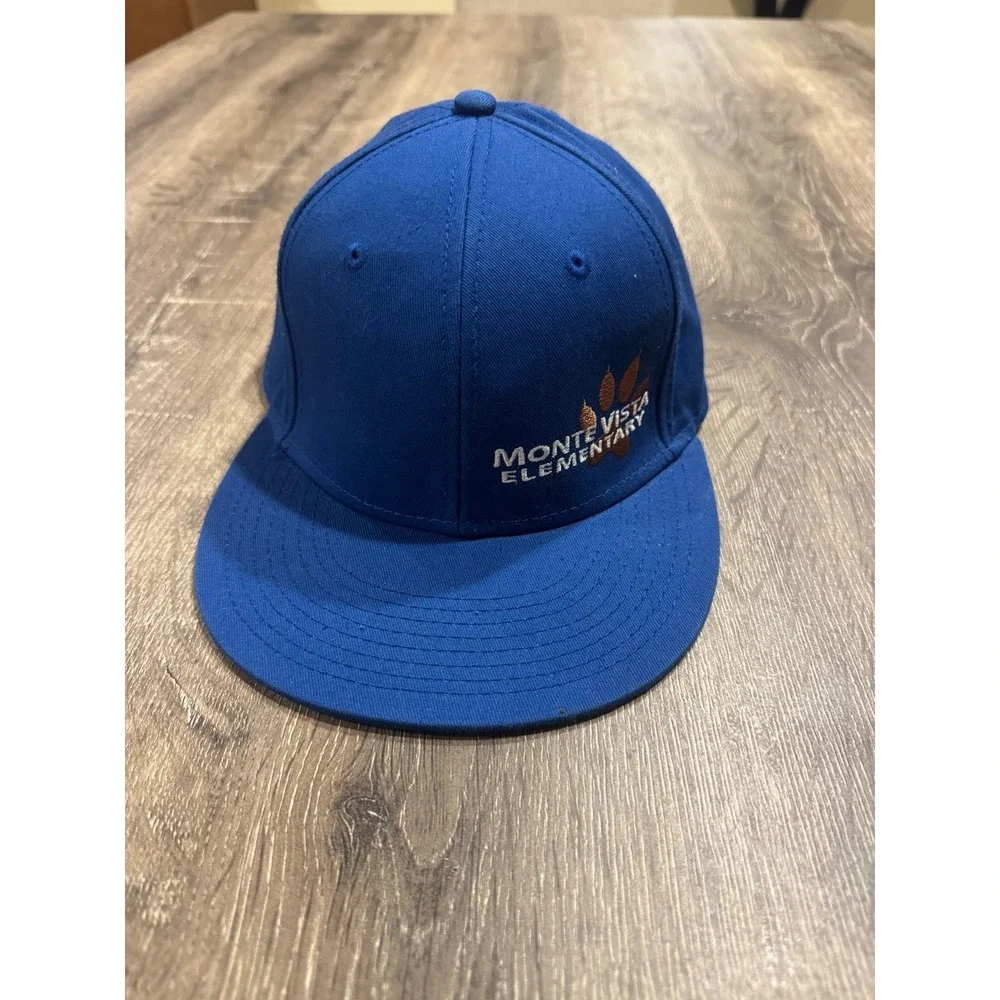 Otto Monte Vista Elementary Youth Baseball Cap Royal Blue Flat Brim Hat 145-1044